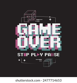 Gamer stylish t-shirt and apparel abstract design. Vector print, typography, poster