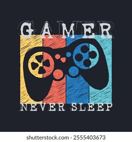 Gamer stylish t-shirt and apparel abstract design. Vector print, typography, poster