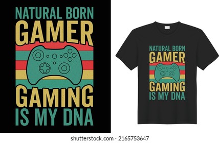 Gamer Stylish t-shirt design Vector illustration black background. Gamer Quotes and elements with slogan text, for t-shirt prints and other uses.