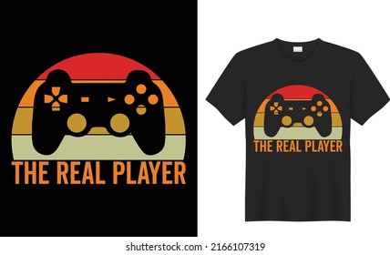 Gamer Stylish t-shirt design Vector illustration black background. Gamer Quotes and elements with slogan text, for t-shirt prints and other uses.