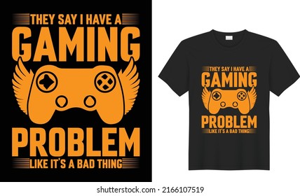 Gamer Stylish t-shirt design Vector illustration black background. Gamer Quotes and elements with slogan text, for t-shirt prints and other uses.
