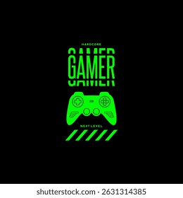 gamer stylish t-shirt game and apparel abstract design. 
