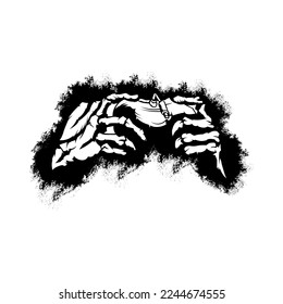 Gamer T Shirt Design - Skull gamer with joystick Design Background Illustration.