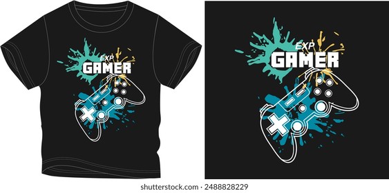 Gamer t shirt graphic design vector illustration 