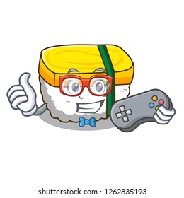 Gamer tamago sushi in a shape cartoon