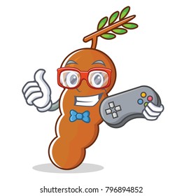 Gamer tamarind mascot cartoon style