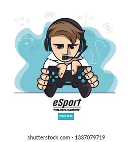 gamer template, hands and gamepad