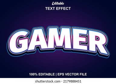 Gamer Text Effect With Blue Color Editable.