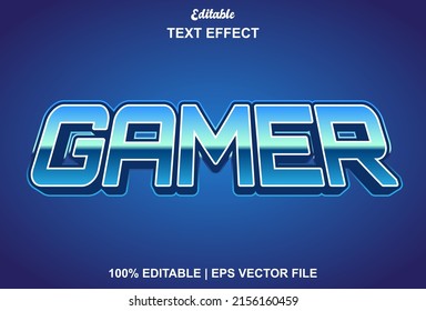 Gamer Text Effect In Blue And Editable.
