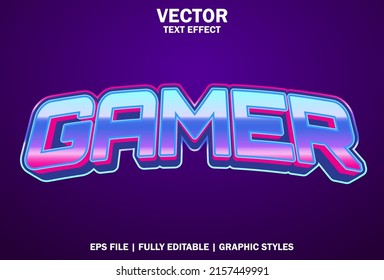 Gamer Text Effect With Purple Color For Logo.