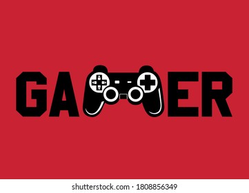 GAMER TEXT, GAME CONTROLLER BLACK