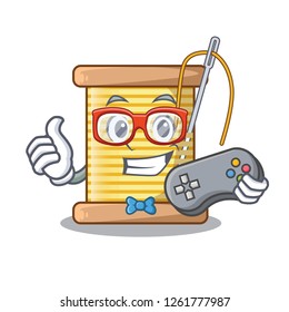 Gamer thread bobbin isolated on a mascot
