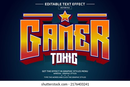 Gamer Toxic 3D Editable Text Effect Template