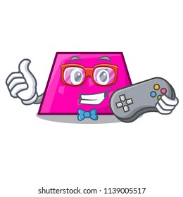 Gamer trapezoid mascot cartoon style