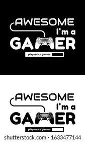 Gamer t-shirt design. Fashion. Vintage, textile, black, white. Hand drawing.