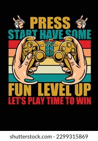 Gamer tshirt design with vector