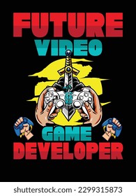 Gamer tshirt design with vector