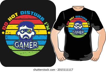 Gamer t-shirt design - Vector graphic, typographic poster, vintage, label, badge, logo, icon or t-shirt