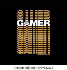 Gamer-Typho-Illustration mit Slogan nie kündigen, für T-Shirt-Ausdrucke und etc. 