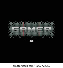 Gamer typography illustration for t shirt, poster, logo, sticker, or apparel merchandise.