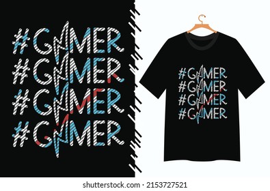 gamer typography t shirt design