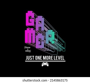 GAMER Typography tee shirt design vector illustration.