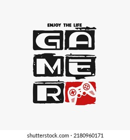 GAMER Typography tee shirt design vector
