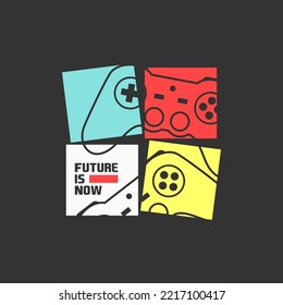 GAMER Typography tee shirt design vector illustration.