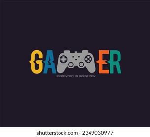 GAMER Typography tee shirt design vector