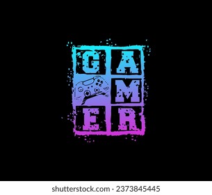 GAMER Typography tee shirt design vector.