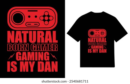 Gamer Typography T-shirt Design with editable vector graphic.