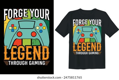 GAMER Typography t-shirt design vector. Vector joysticks gaming controller slogan texts typography vectors video game t-shirt designs.