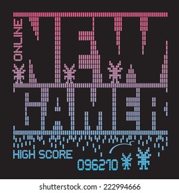 gamer typography, t-shirt graphics, 