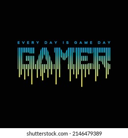 Gamer typography vector t shirt design illustration 