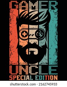 Gamer Uncle Gaming T-Shirt Design