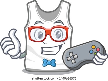 Gamer undershirt folded in a cartoon closet