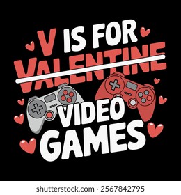 Gamer Valentine's Day Love and Controllers