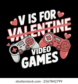 Gamer Valentine's Day Love and Controllers