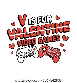 Gamer Valentine's Day Love and Controllers