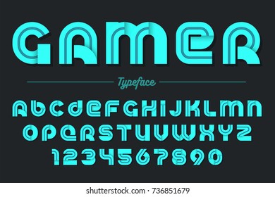 Gamer Vector Decorative Font Design, Alphabet, Typeface, Typography. Vector Illustration