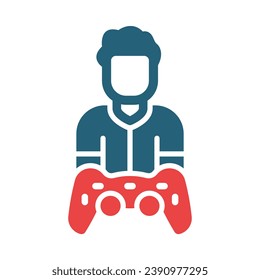 Gamer Vector Glyph Two Color Icon For Personal And Commercial Use.
