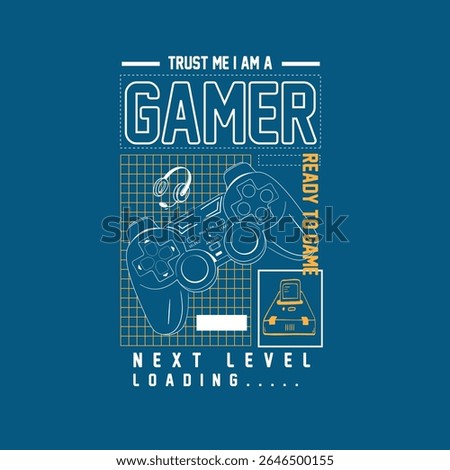 Gamer video game pad console vector graphic design