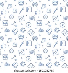 Gamer or Video Games vector concept outline seamless pattern