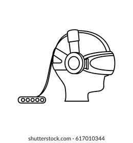 gamer with virtual reality glasses