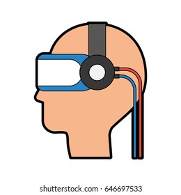 gamer with virtual reality glasses