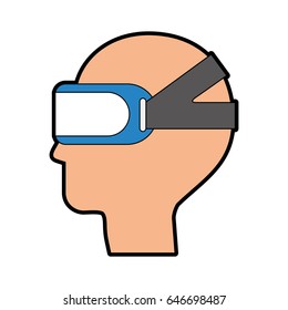 gamer with virtual reality glasses