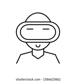 gamer with virtual reality mask vector illustration design
