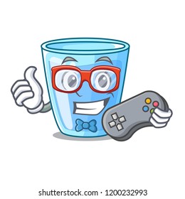 Gamer water glass isolated on the mascot