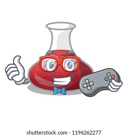Gamer wine decanter on the table cartoon