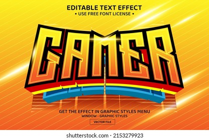 Gamer Yellow 3D Editable Text Effect Template